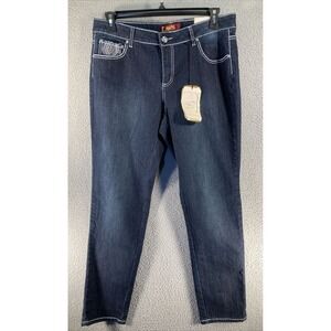 One 5 One Authentic Denim Jeans Women's 14 Blue Rhinestones Skinny Western NEW